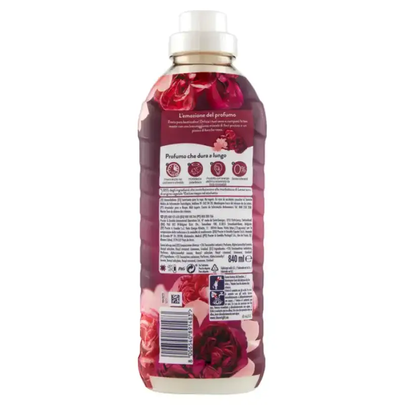 Lenor Balsam Rufe Concentrat Iasomie Stacojie si Trandafir de Mai, 40 spl 840 ml Bax 12 buc.